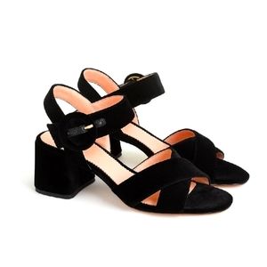 NIB Black Velvet Penny Sandal